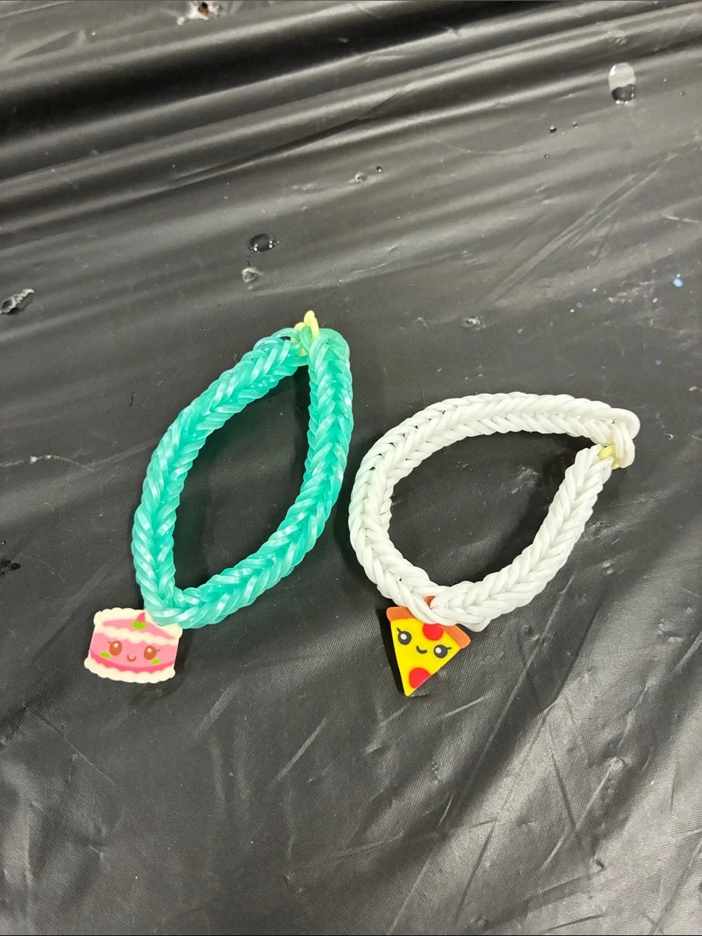 Kids Cute Food Charm Bracelet Set - White & Teal
